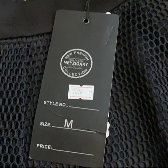 Black mesh skort outfit with skull zippers two piece outfit size m - Picture 8 of 11